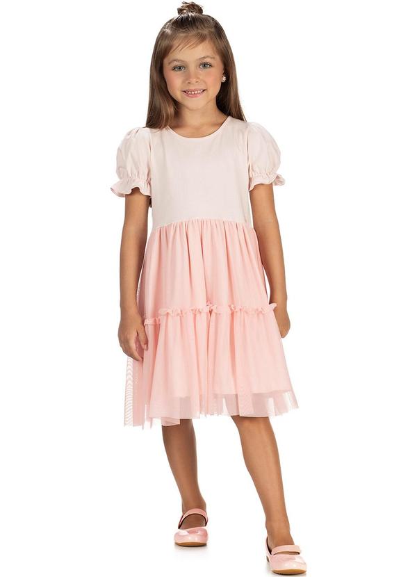 Amada - Vestido Franzido em Tule Flex Rosa
