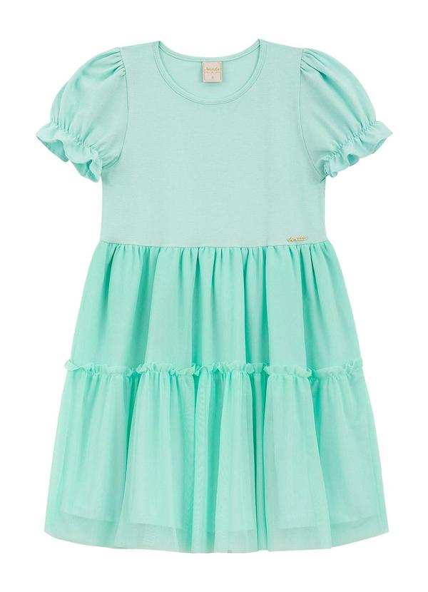Amada - Vestido Franzido em Tule Flex Verde