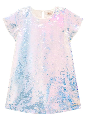 Carinhoso - Vestido Furta-Cor Curto em Paetê - CARINHOSO