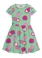 Malwee Kids - Vestido Rodado Floral Rosa Escuro - variação: Verde Água