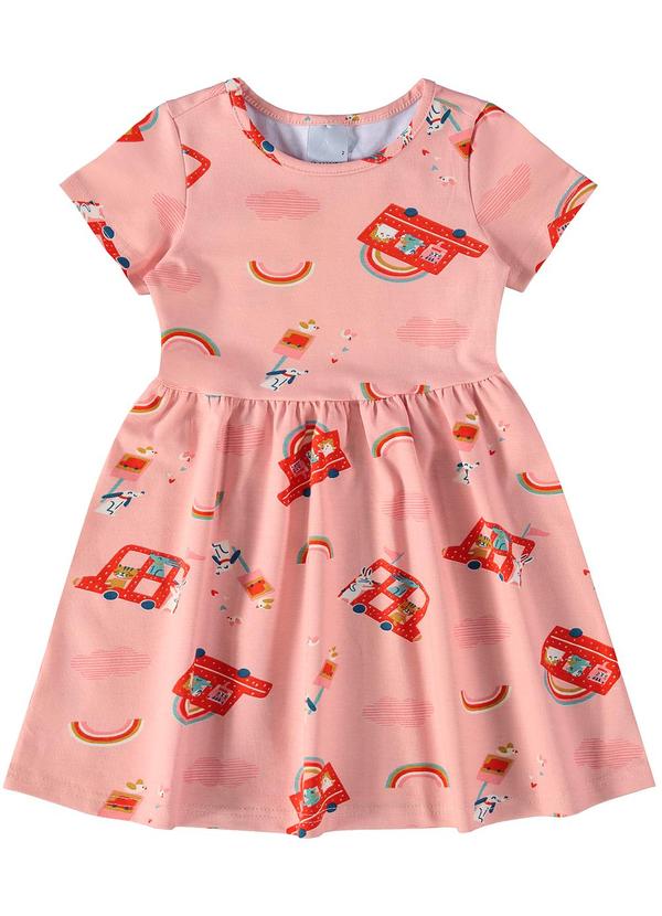 Malwee Kids - Vestido Godê Arco-Íris Rosê