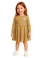 Malwee Kids - Vestido Godê com Aplique Floral Rosa Escuro - variação: Amarelo Pastel