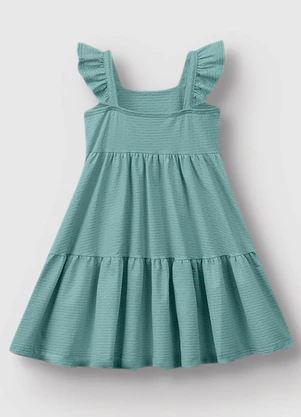 Carinhoso - Vestido Godê com Pérolas Azul Turquesa - CARINHOSO