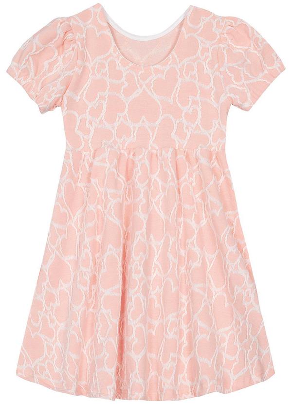 Carinhoso - Vestido Godê Corações Menina Rosa 2