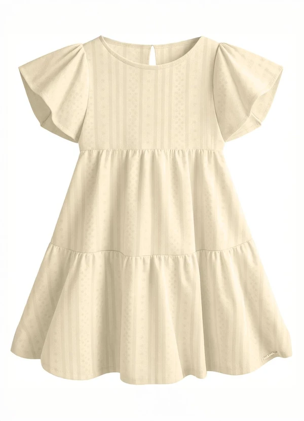 Carinhoso - Vestido Godê em Plumetis Areia 2