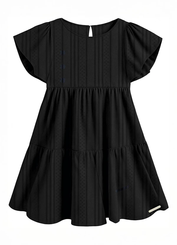 Carinhoso - Vestido Godê em Plumetis Preto