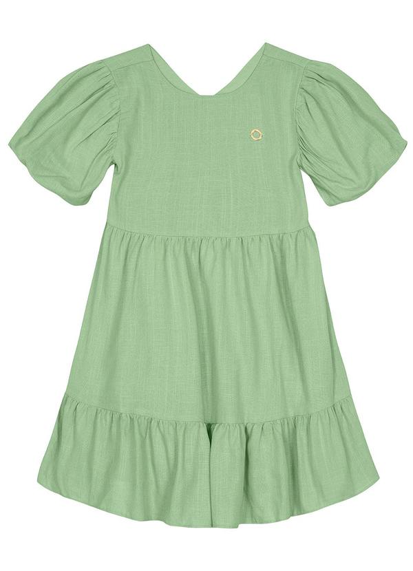 Carinhoso - Vestido Godê em Viscolinho Menina Verde