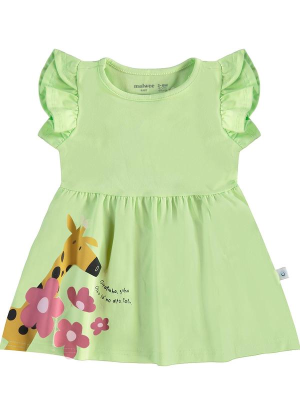 Malwee Kids - Vestido Godê Girafinha Verde Claro 1
