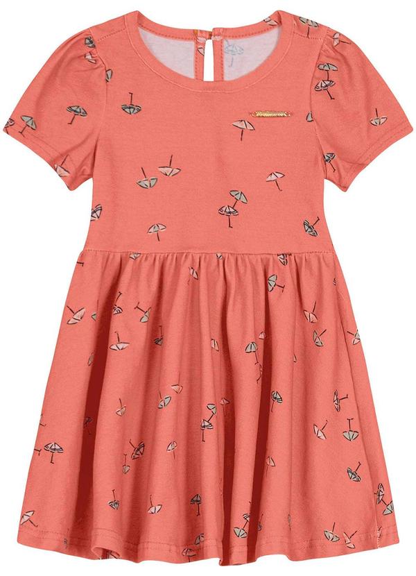 Carinhoso - Vestido Godê Guarda-Sol Laranja