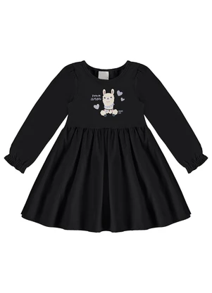 Malwee Kids - Vestido Godê Lhama MeninaPreto - MALWEE KIDS