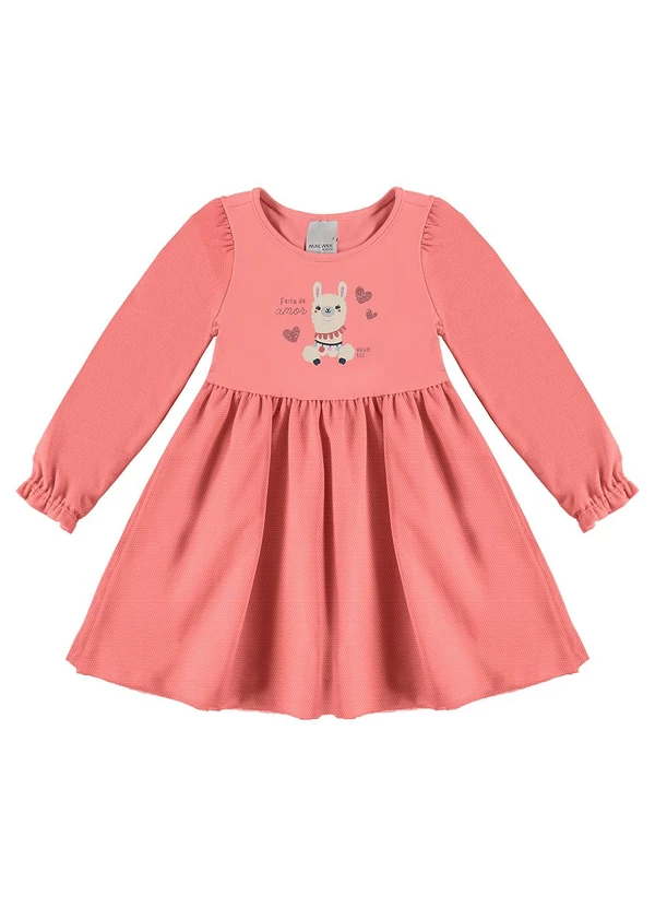 Malwee Kids - Vestido Godê Lhama Menina Rosa 2