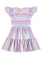 Malwee Kids - Vestido Godê Listrado em Cotton Rosa - variação: Lavanda