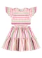 Malwee Kids - Vestido Godê Listrado em Cotton Rosa - variação: Rosa