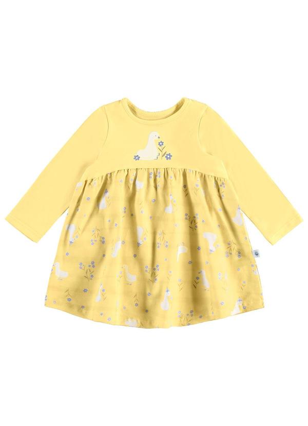Malwee Kids - Vestido Godê Patinhos Menina Amarelo