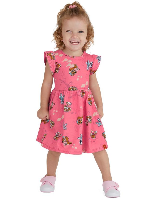 Malwee Kids - Vestido Godê Patrulha Canina Rosa