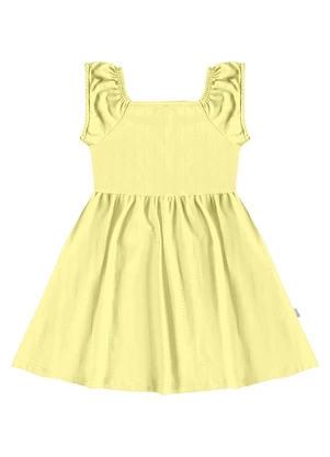 Malwee Kids - Vestido Godê Texturizado Amarelo Claro - MALWEE KIDS