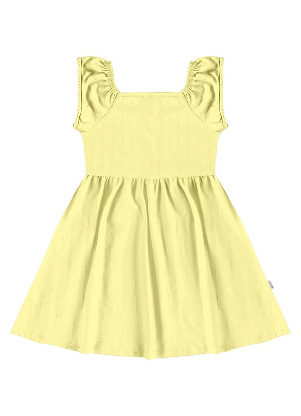 Malwee Kids - Vestido Godê Texturizado Amarelo Claro