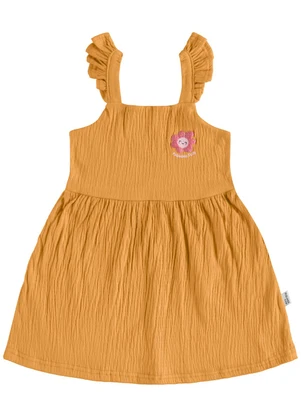 Malwee Kids - Vestido Godê Texturizado Amarelo Escuro - MALWEE KIDS