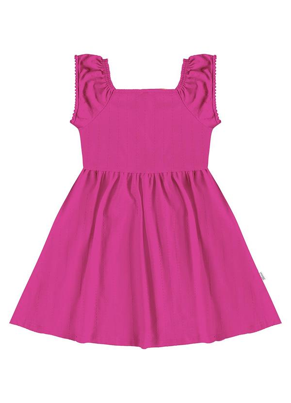 Malwee Kids - Vestido Godê Texturizado Rosa Escuro