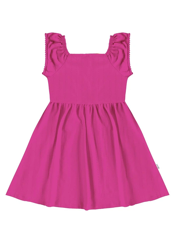 Malwee Kids - Vestido Godê Texturizado Rosa Escuro