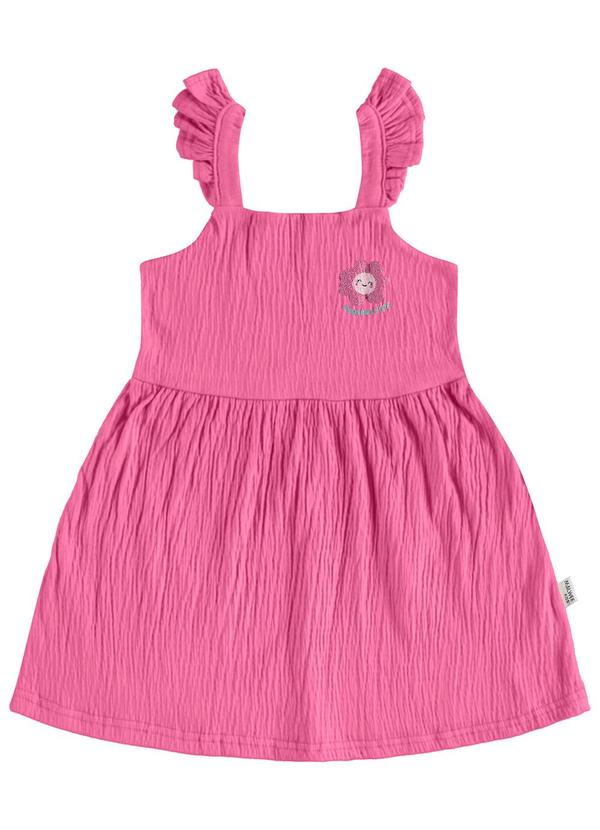 Malwee Kids - Vestido Godê Texturizado Rosa Escuro