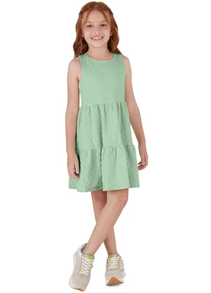 Malwee Kids - Vestido Godê Transpassado Verde Menta - MALWEE KIDS