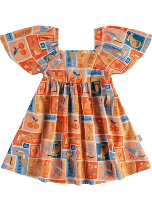 Malwee Kids - Vestido Godê Tropical Laranja - MALWEE KIDS