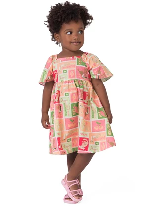 Malwee Kids - Vestido Godê Tropical Verde - MALWEE KIDS