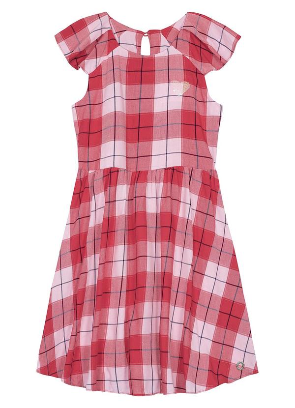 Carinhoso - Vestido Godê Xadrez Menina Vermelho