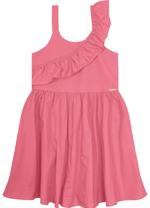 Carinhoso - Vestido Goiaba Godê em Algodão Stretch Menina - CARINHOSO