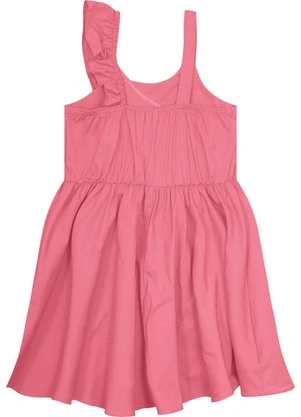 Carinhoso - Vestido Goiaba Godê em Algodão Stretch Menina - CARINHOSO
