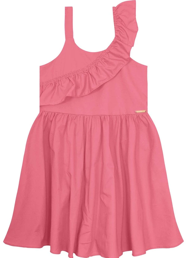 Carinhoso - Vestido Goiaba Godê em Algodão Stretch Menina