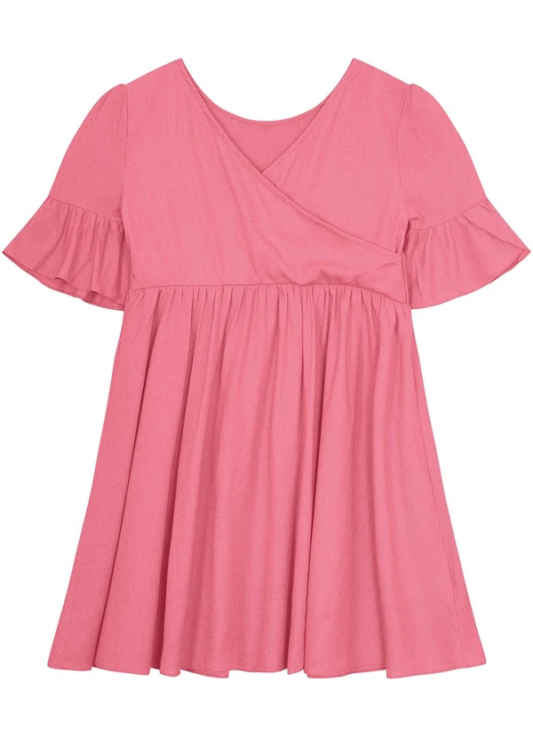 Carinhoso - Vestido Goiaba Godê em Viscolinho Menina 3