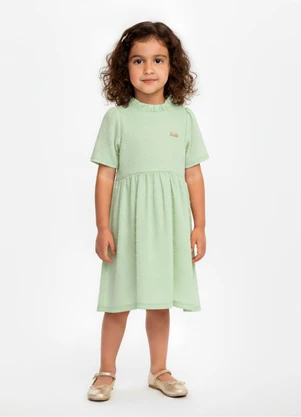 Amada - Vestido Gola Alta Franzida Verde - AMADA