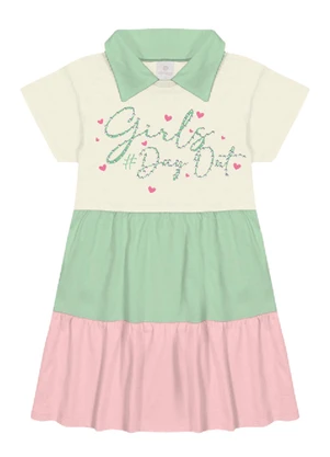 Abrange - Vestido Gola Polo Natural, Multicores - ABRANGE