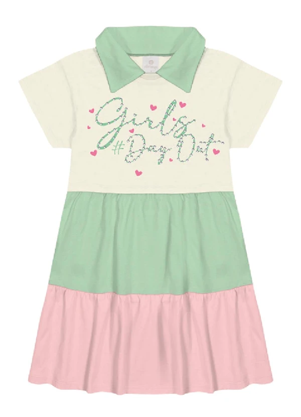 Abrange - Vestido Gola Polo Natural, Multicores