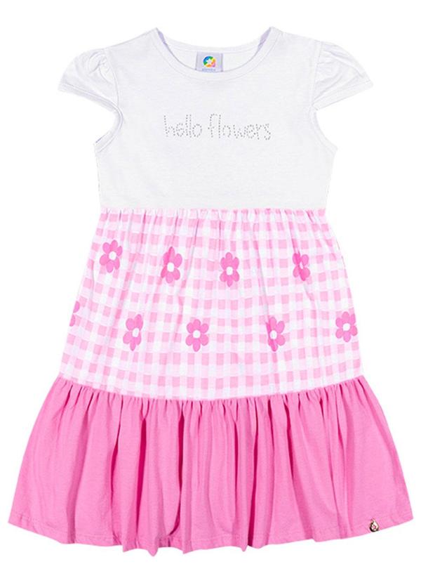 Alenice - Vestido Hello Flowers Menina Rosa