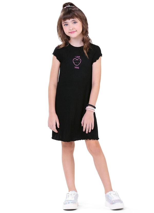 Alenice - Vestido I Love Travel Menina Preto