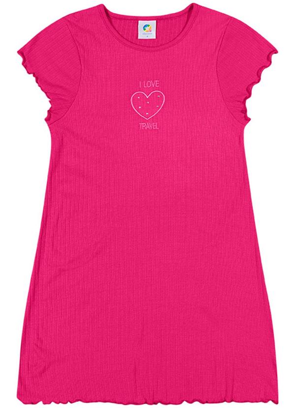 Alenice - Vestido I Love Travel Menina Rosa