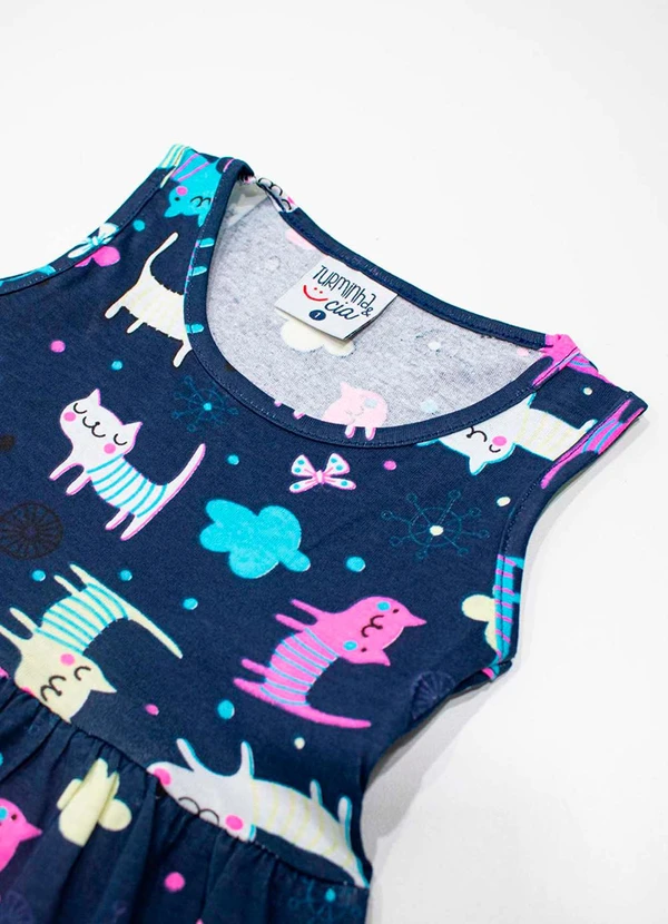 Turminha - Vestido Inf Meia Malha Cat Azul 3