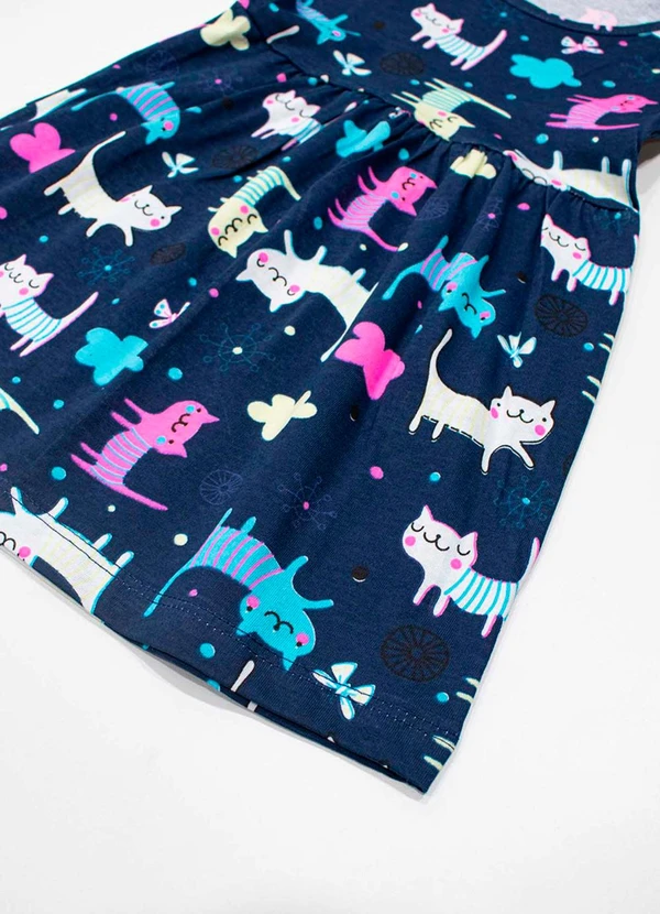 Turminha - Vestido Inf Meia Malha Cat Azul 4