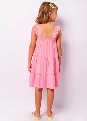 Torra - Vestido Infantil Alça Babado Três Marias Rosa - TORRA