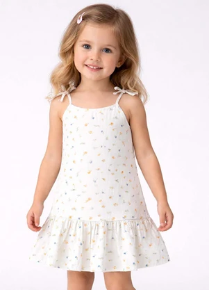 Select - Vestido Infantil Alça com Laço nas Pontas Azul - SELECT