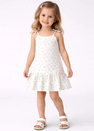 Select - Vestido Infantil Alça com Laço nas Pontas Azul - SELECT