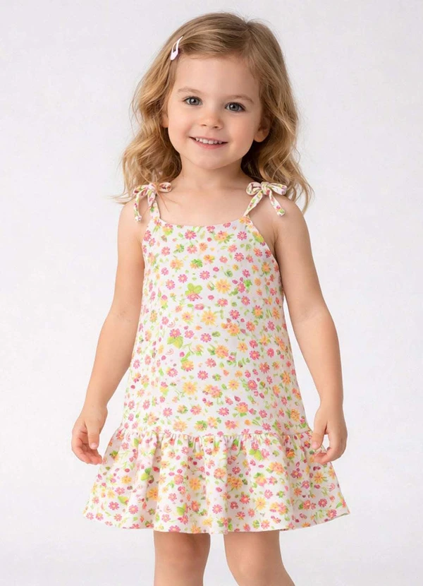 Select - Vestido Infantil Alça com Laço nas Pontas Rosa