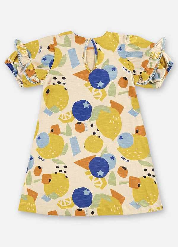 Up Baby - Vestido Infantil Algodão Bege 3