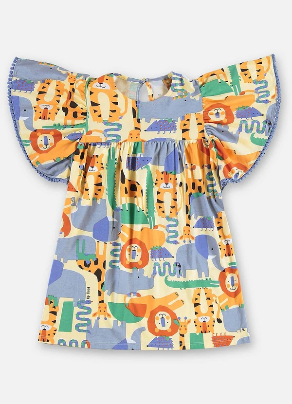 Up Baby - Vestido Infantil Algodão Bege 2
