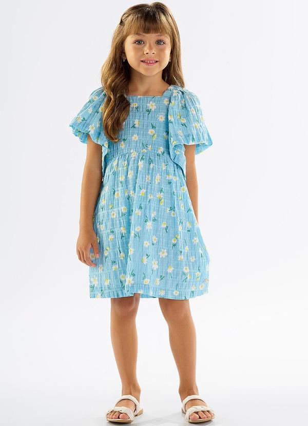 Up Baby - Vestido Infantil Algodão e Elastano Azul