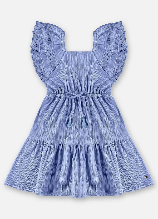Up Baby - Vestido Infantil Algodão e Elastano Azul 2