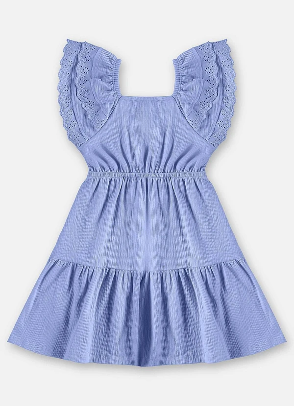 Up Baby - Vestido Infantil Algodão e Elastano Azul 3